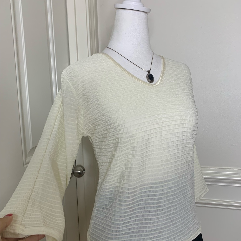 Y2K Elegant Cream Blouse